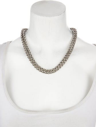 David Yurman Rhodolite Buckle Double Wheat Chain Necklace