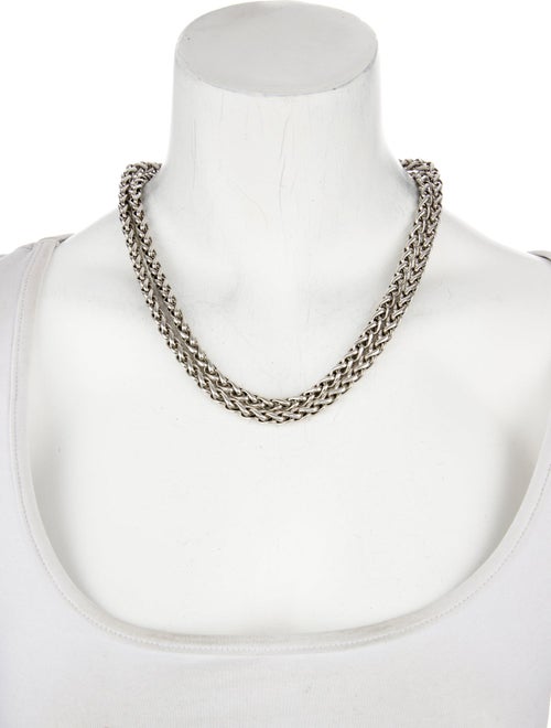 David Yurman Rhodolite Buckle Double Wheat Chain Necklace