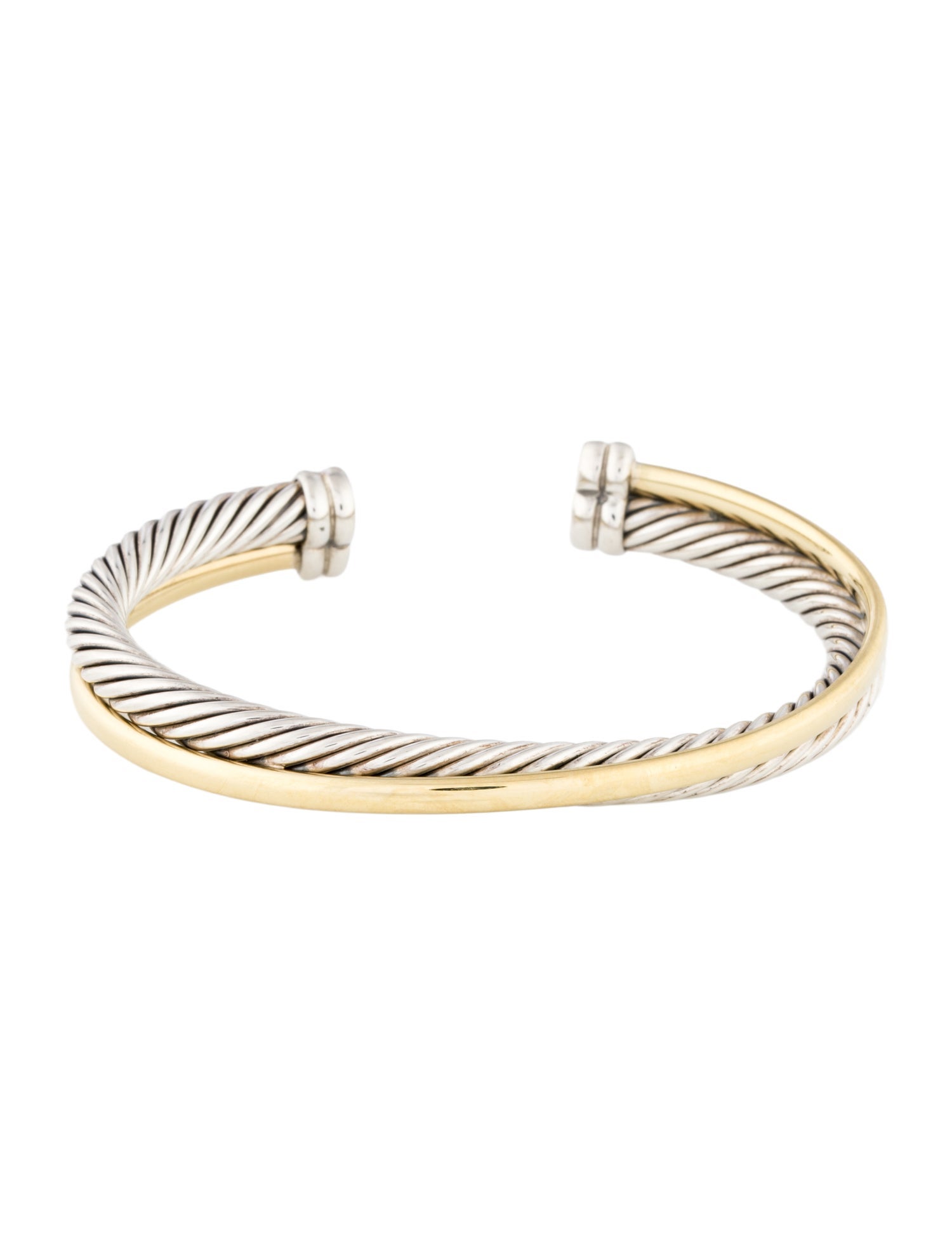David Yurman Two-Tone Crossover Two-Row Cuff Bracelet