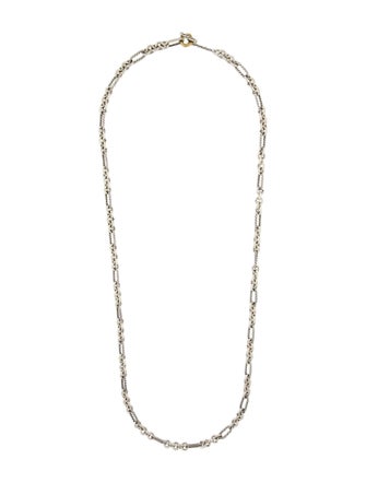 David Yurman Two-Tone Figaro Long Station Necklace