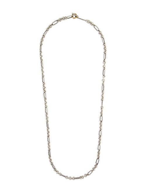 David Yurman Two-Tone Figaro Long Station Necklace
