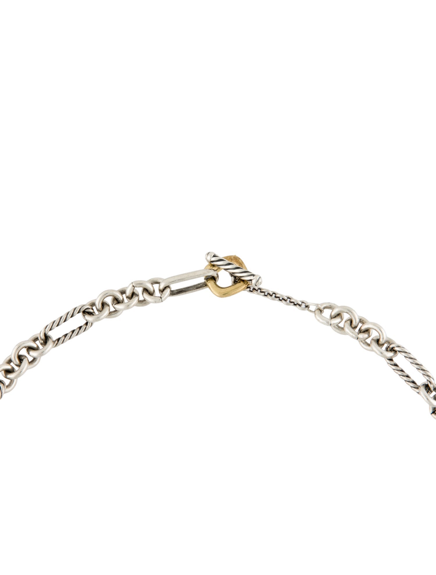David Yurman Two-Tone Figaro Long Station Necklace