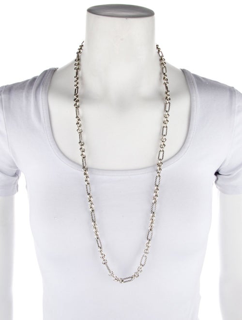 David Yurman Two-Tone Figaro Long Station Necklace