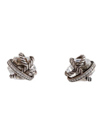 David Yurman Quartz & Diamond Cable Wrap Stud Earrings