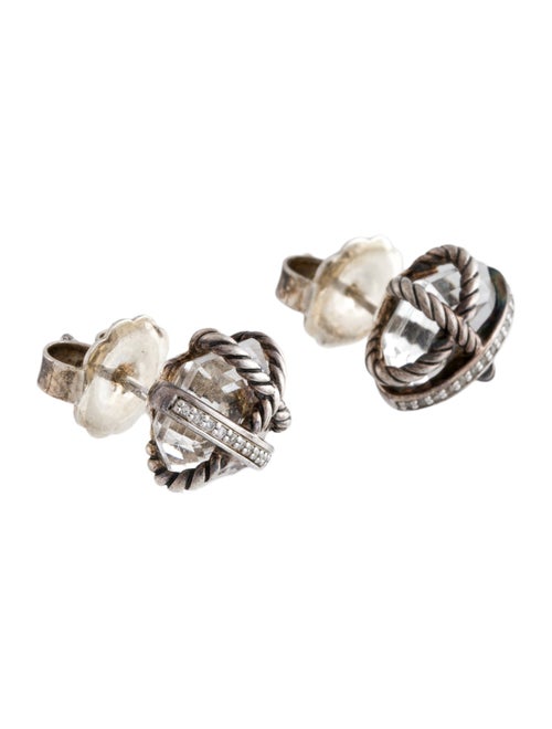David Yurman Quartz & Diamond Cable Wrap Stud Earrings