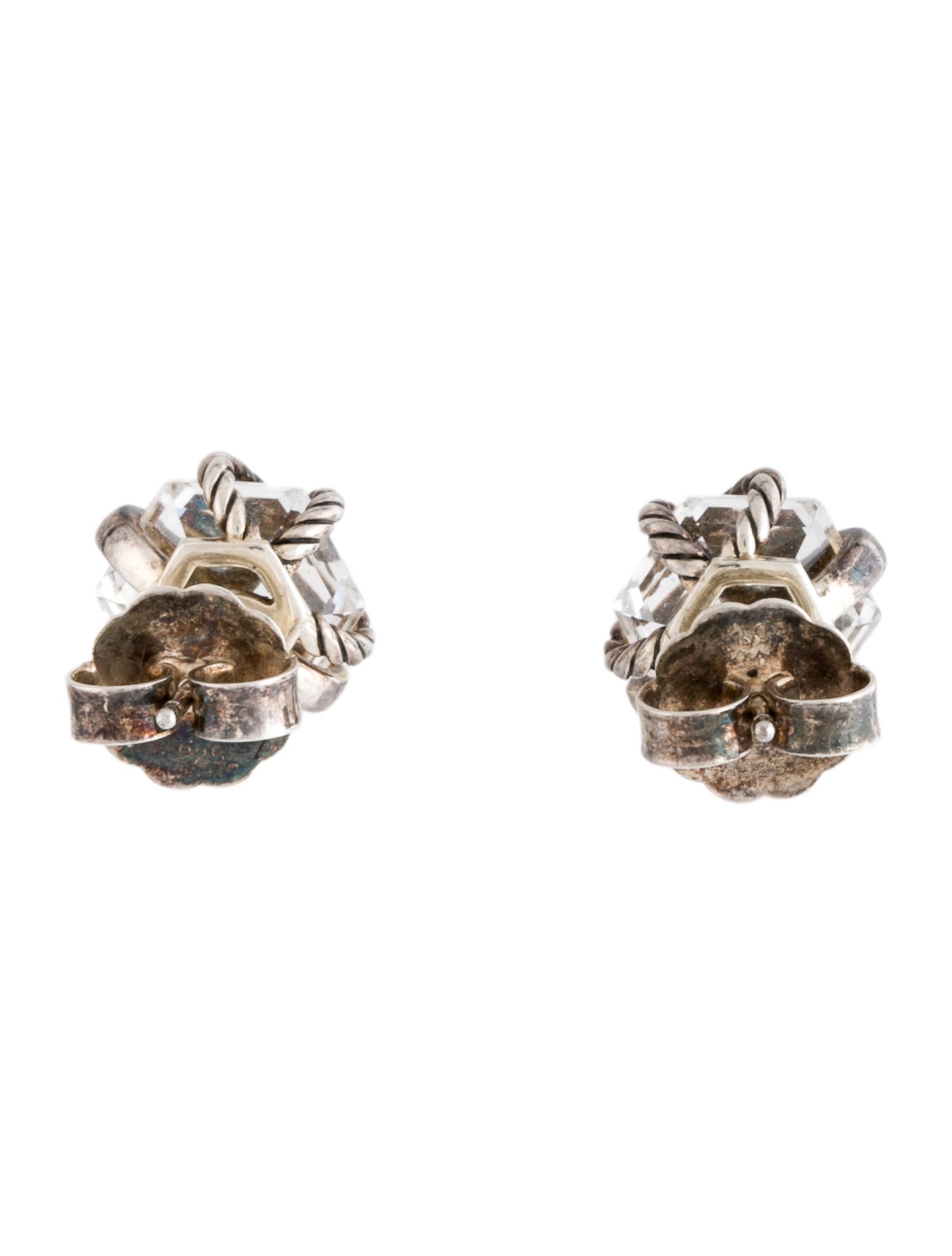 David Yurman Quartz & Diamond Cable Wrap Stud Earrings
