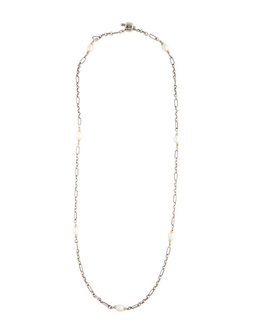 David Yurman Pearl Figaro Chain Station Necklace