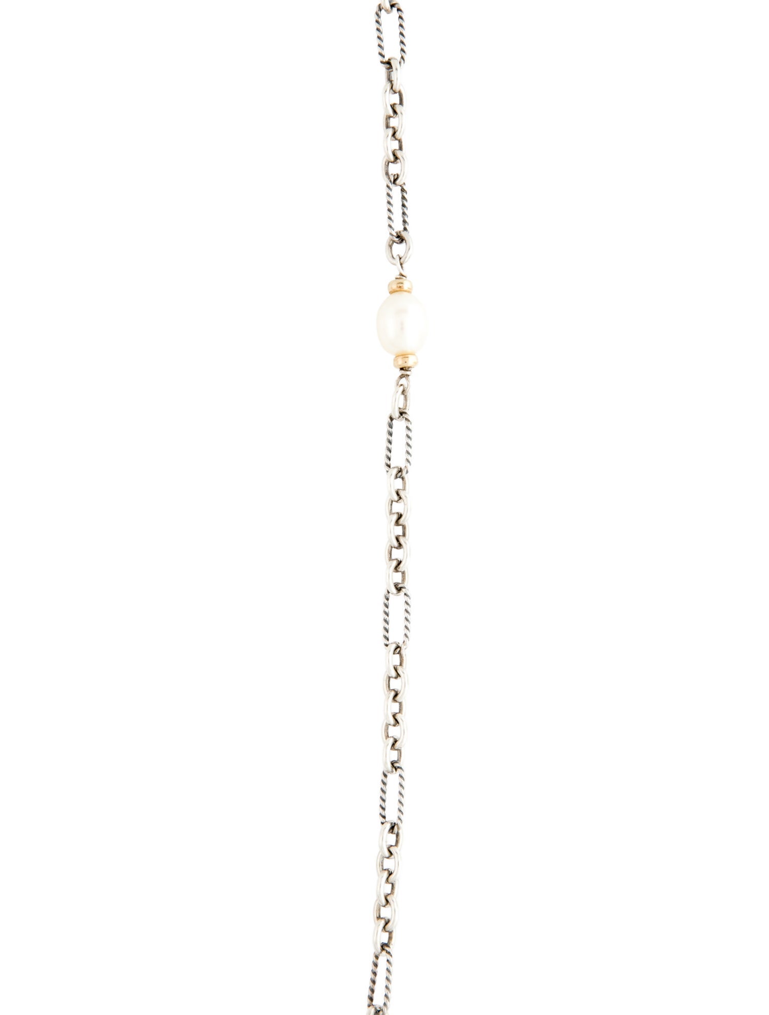 David Yurman Pearl Figaro Chain Station Necklace