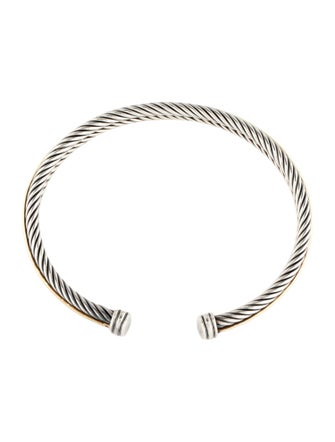 David Yurman Two Tone Cable Cuff Bracelet