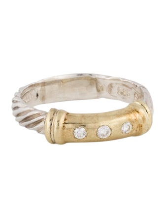 David Yurman Diamond Two-Tone Metro Cable Band