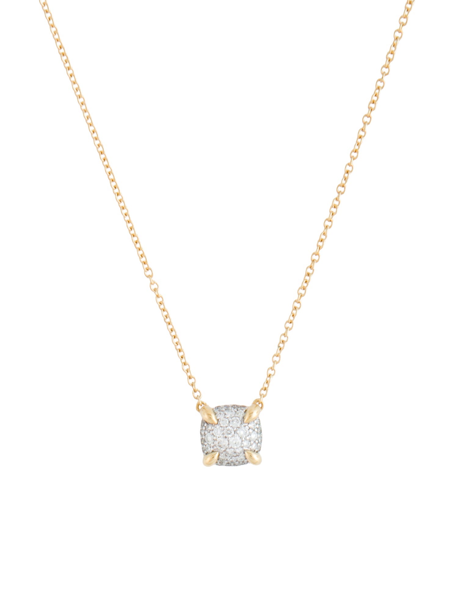 David Yurman 18K Diamond Chatelaine Full Pave Pendant Necklace