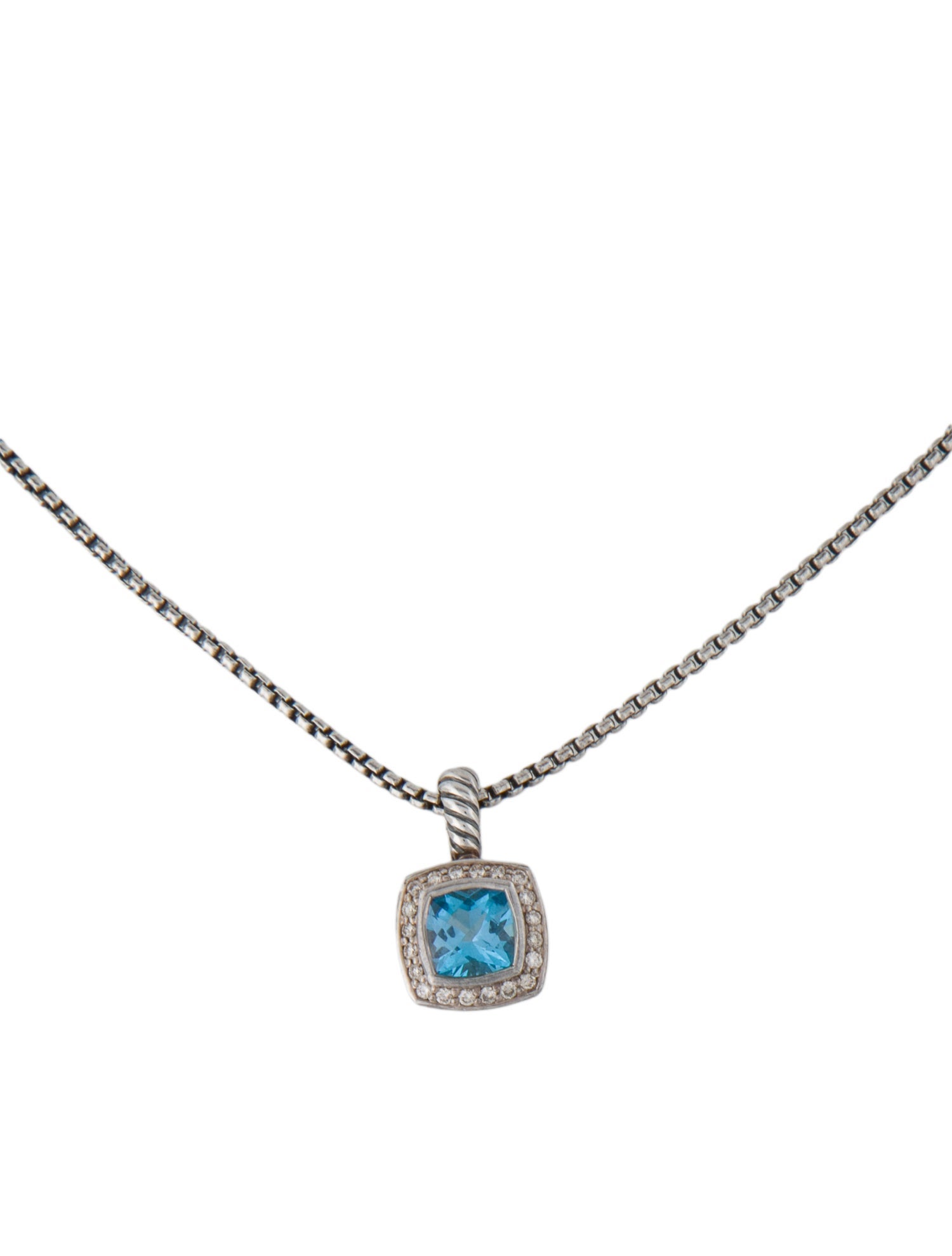 David Yurman Topaz & Diamond Petite Albion Pendant Necklace