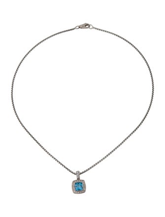 David Yurman Topaz & Diamond Petite Albion Pendant Necklace