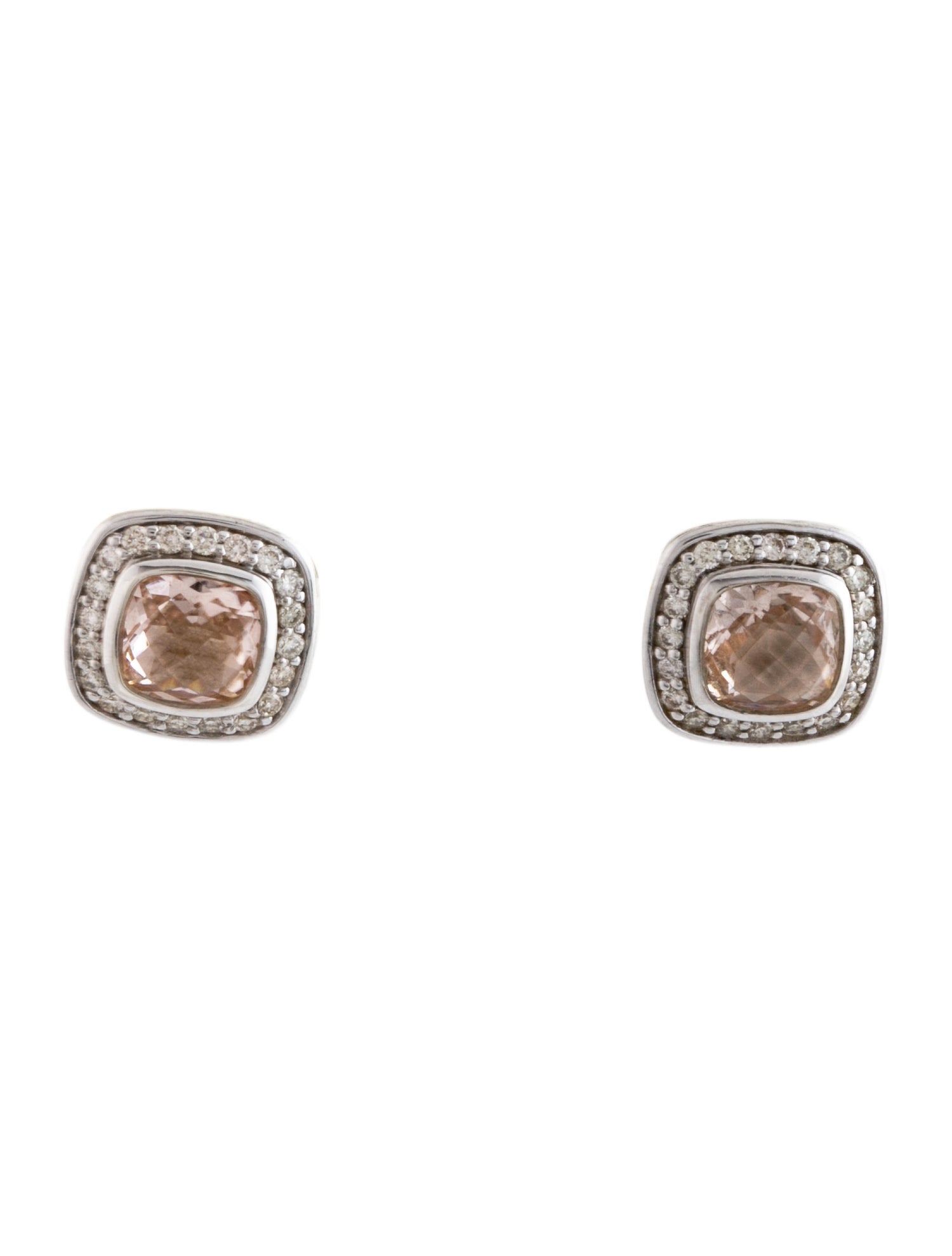 David Yurman Morganite & Diamond Petite Albion Stud Earrings