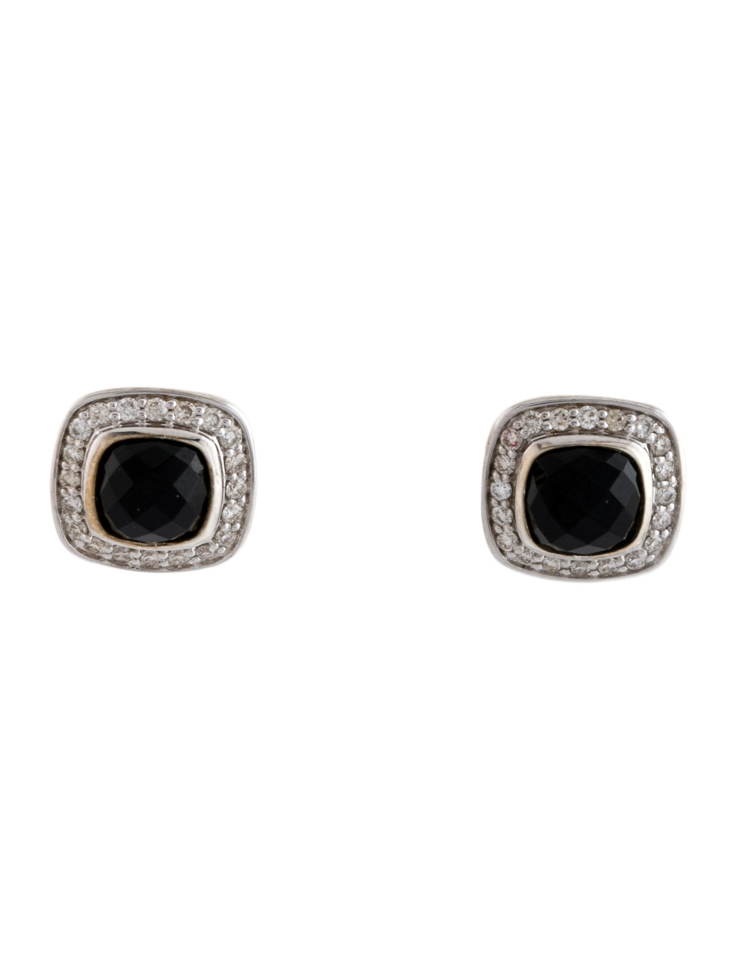 David Yurman Onyx & Diamond Petite Albion Stud Earrings