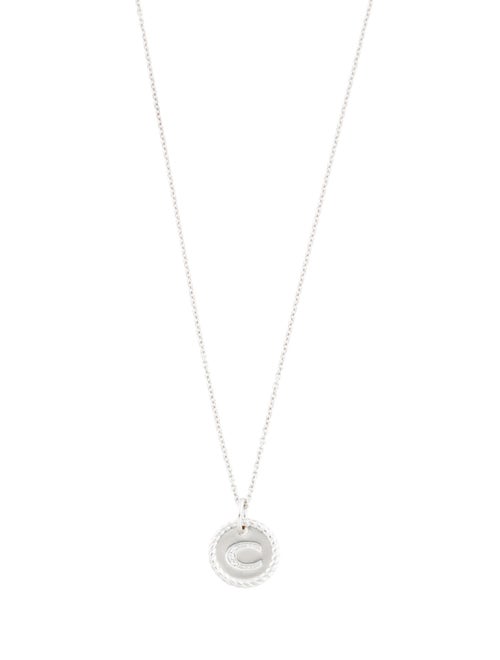 David Yurman 18K Diamond Initial 'C' Pendant Necklace