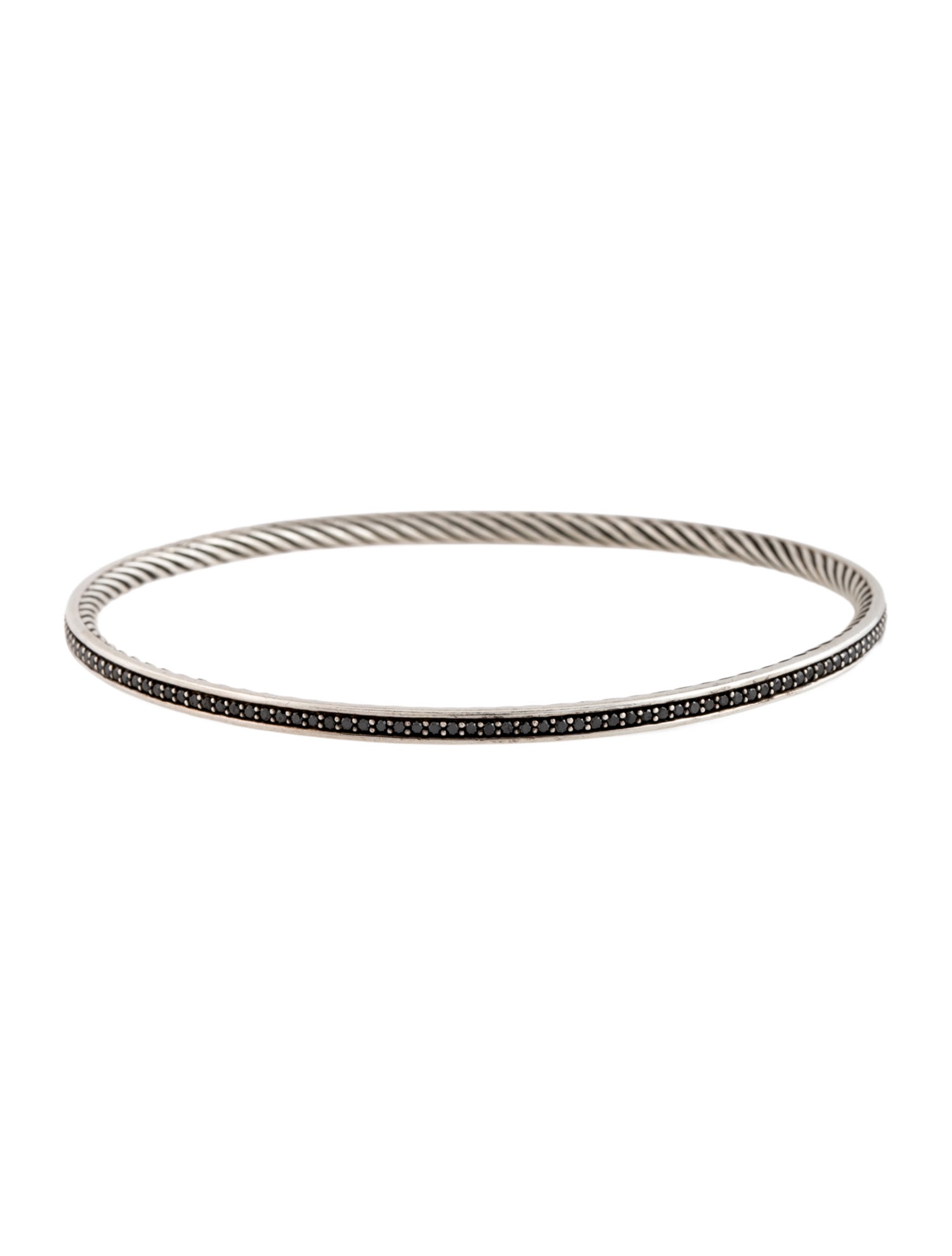 David Yurman Diamond Sculpted Cable Bangle Bracelet