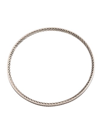 David Yurman Diamond Sculpted Cable Bangle Bracelet