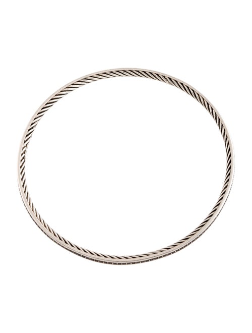 David Yurman Diamond Sculpted Cable Bangle Bracelet
