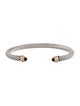 David Yurman Two-Tone Onyx Cable Cuff Bracelet