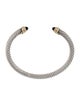 David Yurman Two-Tone Onyx Cable Cuff Bracelet