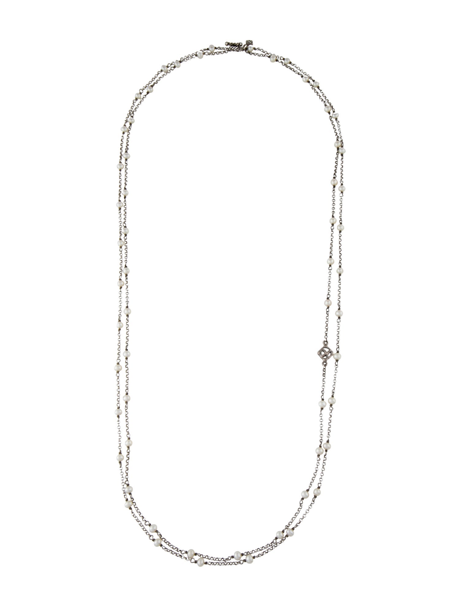 David Yurman Pearl Station Toggle Necklace