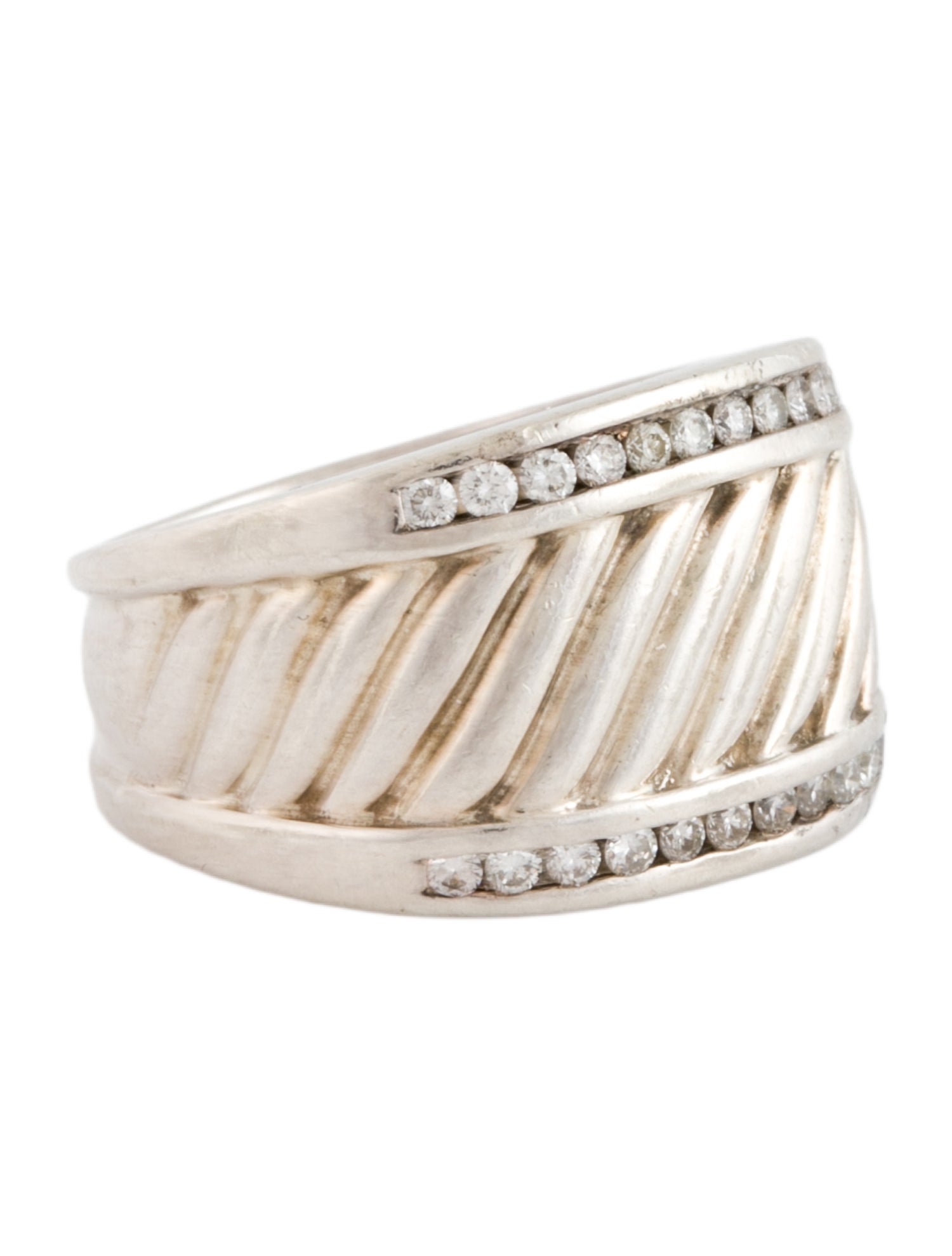 David Yurman Diamond Sculpted Cable Cigar Band