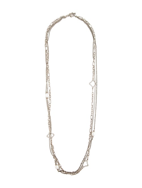 David Yurman Pearl & Diamond Multistrand Quatrefoil Necklace