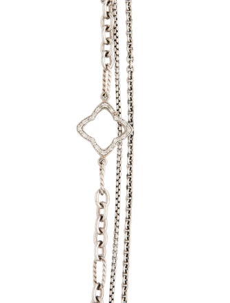 David Yurman Pearl & Diamond Multistrand Quatrefoil Necklace