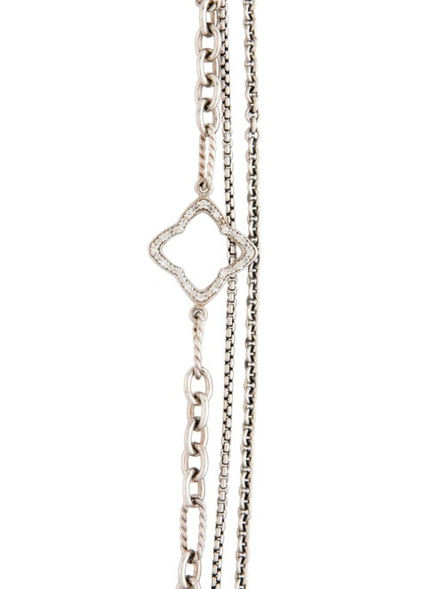 David Yurman Pearl & Diamond Multistrand Quatrefoil Necklace