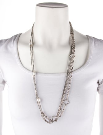 David Yurman Pearl & Diamond Multistrand Quatrefoil Necklace