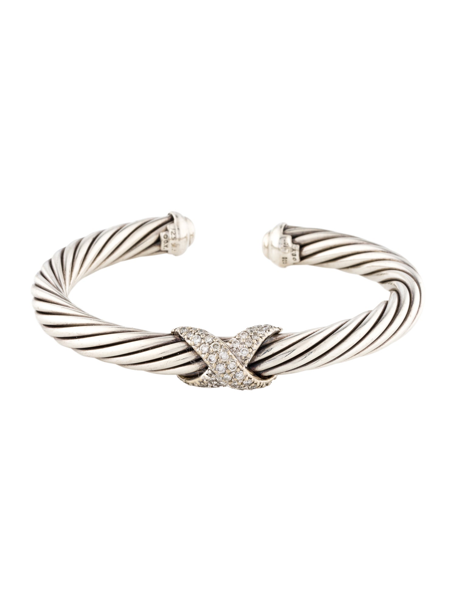David Yurman Diamond X Cable Bracelet