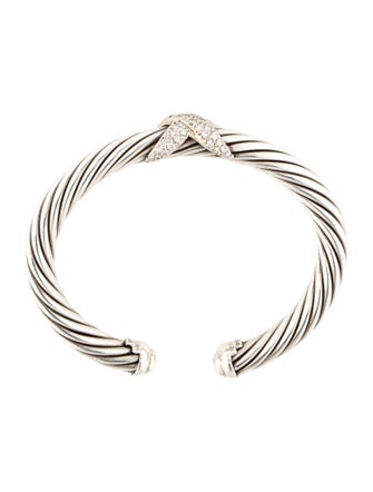 David Yurman Diamond X Cable Bracelet