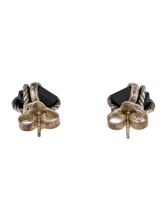 David Yurman Onyx & Diamond Cable Wrap Earrings