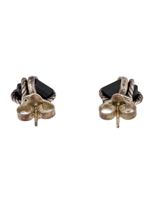 David Yurman Onyx & Diamond Cable Wrap Earrings
