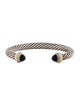 David Yurman Two-Tone Onyx Cable Cuff Bracelet
