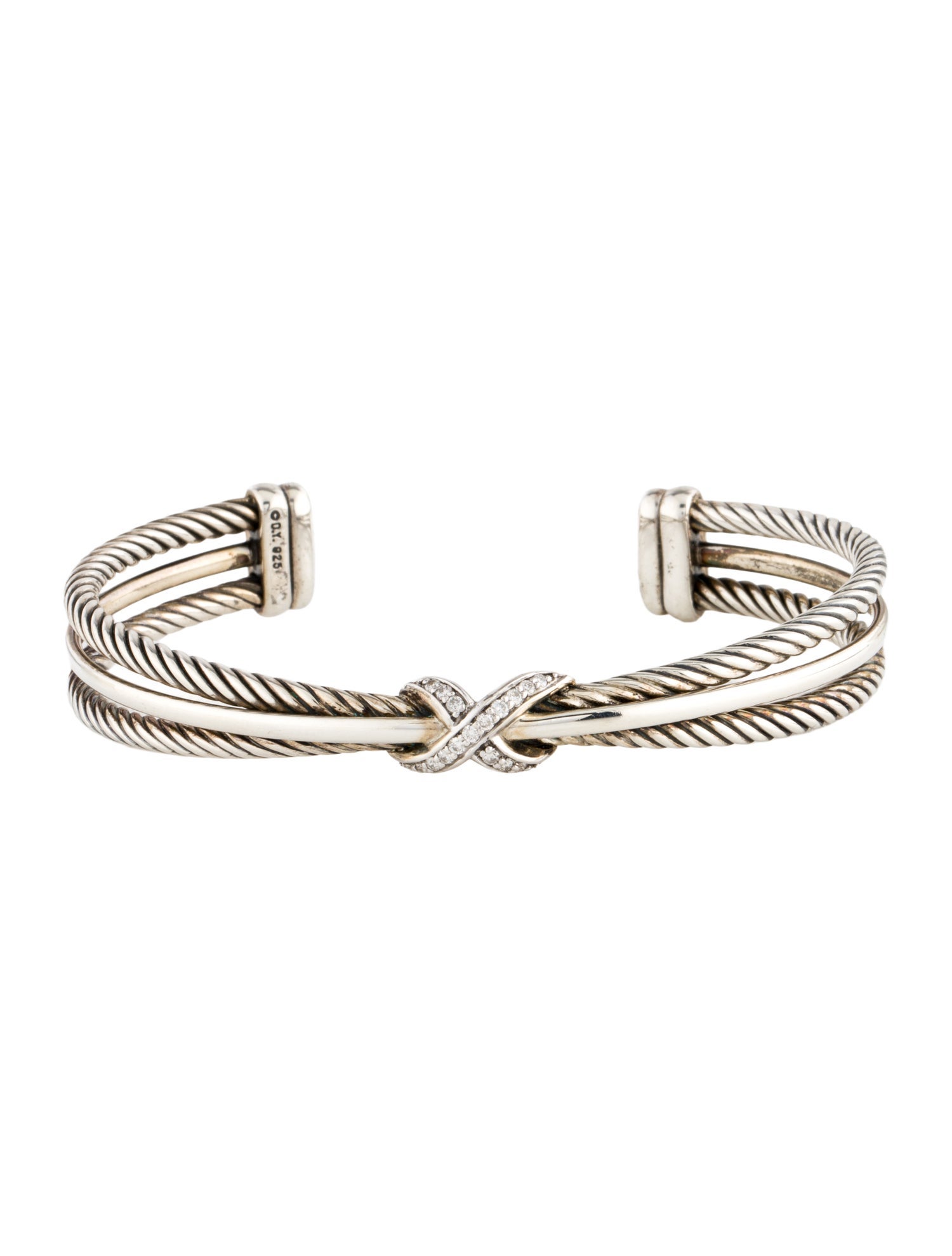 David Yurman Diamond X Crossover Cuff Bracelet