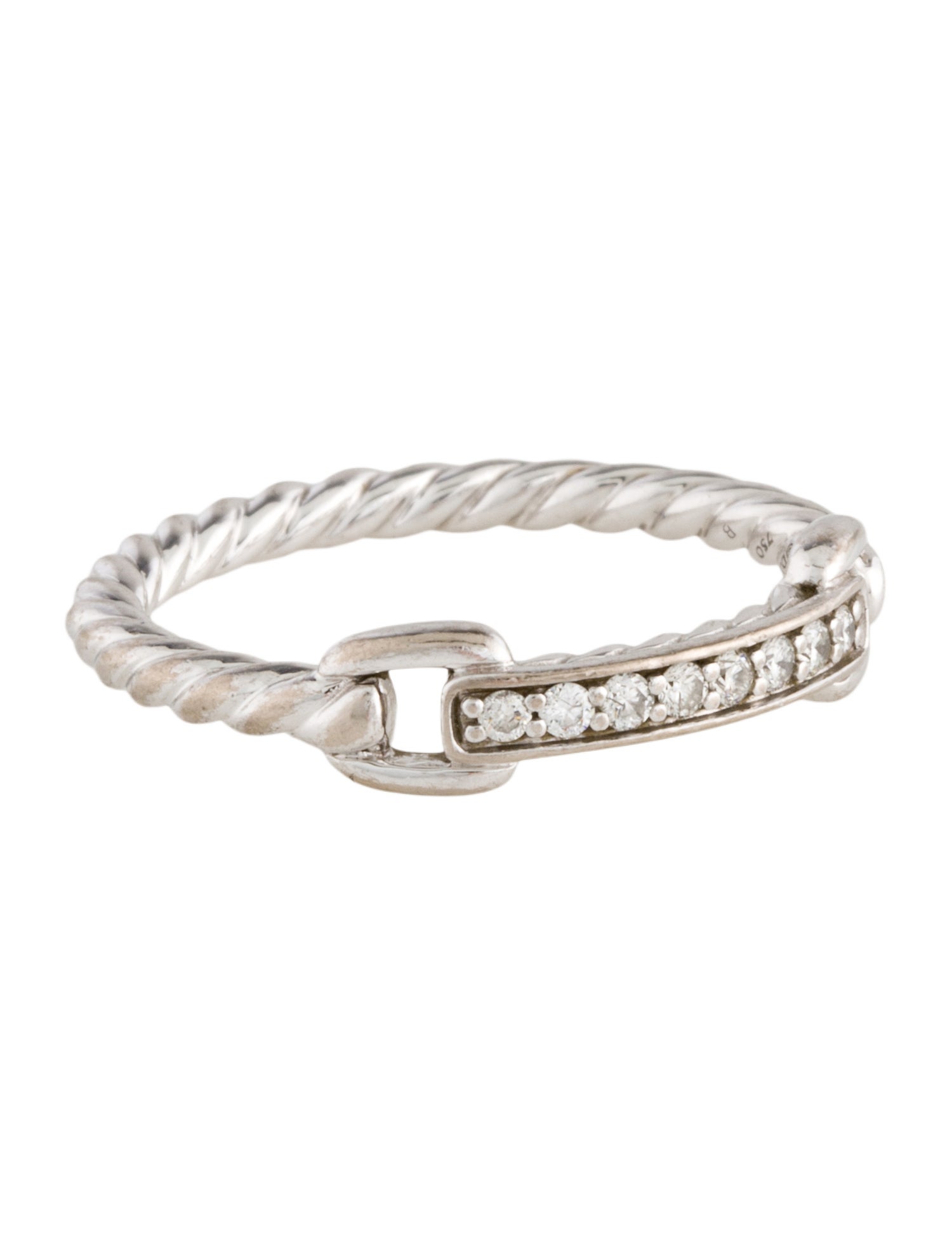 David Yurman 18K Diamond Bar Cable Band