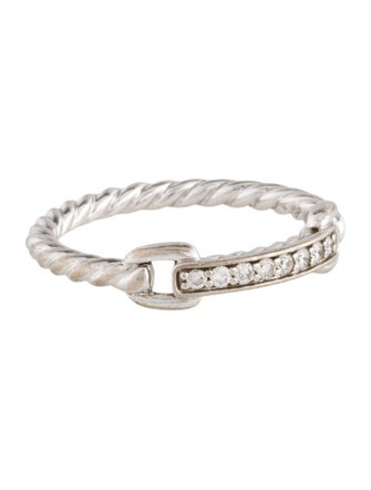 David Yurman 18K Diamond Bar Cable Band