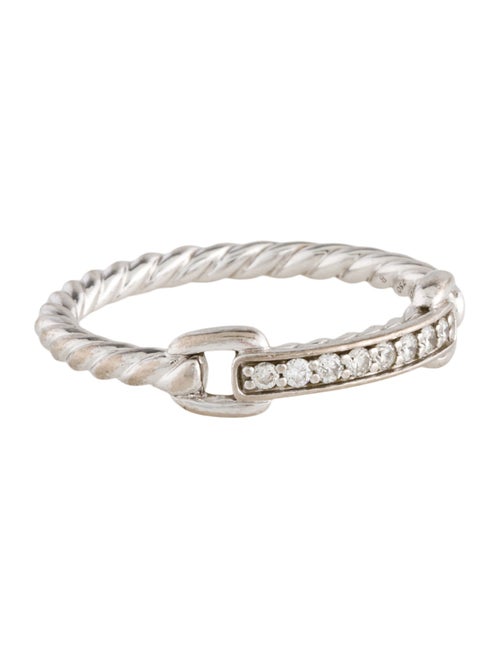 David Yurman 18K Diamond Bar Cable Band