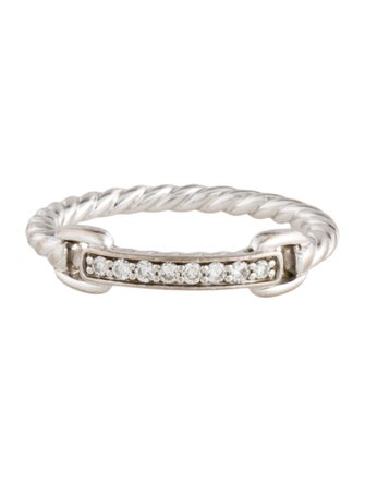David Yurman 18K Diamond Bar Cable Band