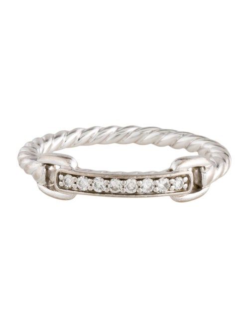 David Yurman 18K Diamond Bar Cable Band