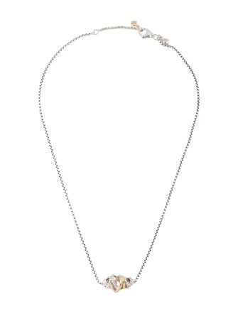 David Yurman Two-Tone Crossover Single Station Pendant Necklace