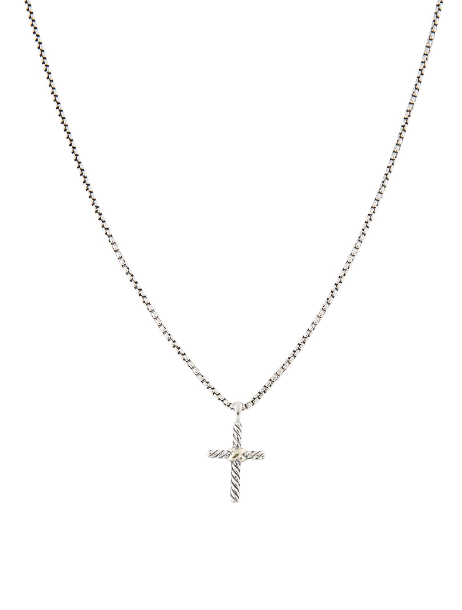 David Yurman Two-Tone Petite X Cross Necklace