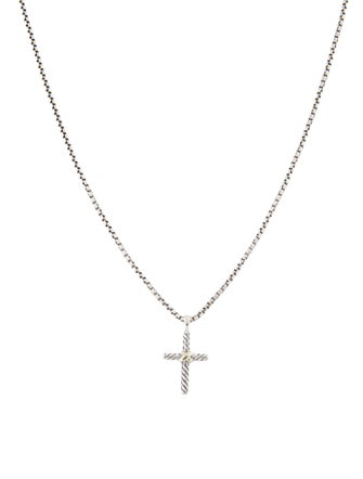 David Yurman Two-Tone Petite X Cross Necklace