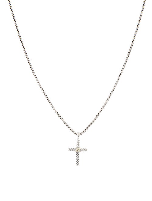 David Yurman Two-Tone Petite X Cross Necklace