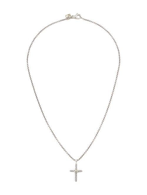 David Yurman Two-Tone Petite X Cross Necklace