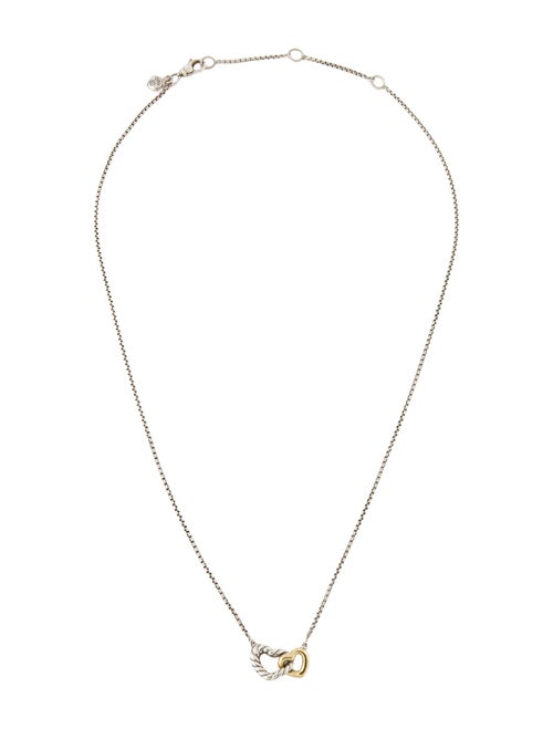 David Yurman Two-Tone Cable Collectibles Interlocking Heart Necklace