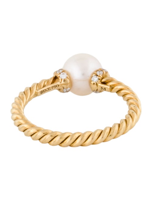 David Yurman 18K Akoya Cultured Pearl & Diamond Petite Cocktail Ring