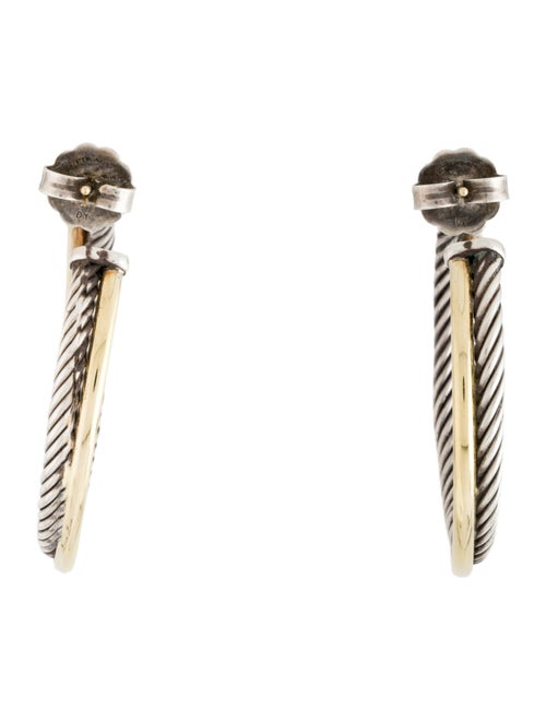 David Yurman Two-Tone Crossover Hoop Earrings
